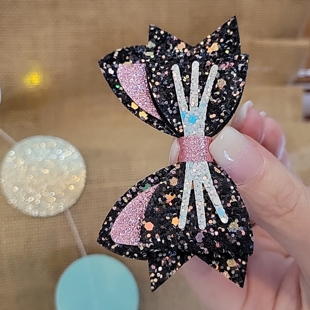 KITTY CAT GLITTER HAIR CLIPS, SET OF TWO